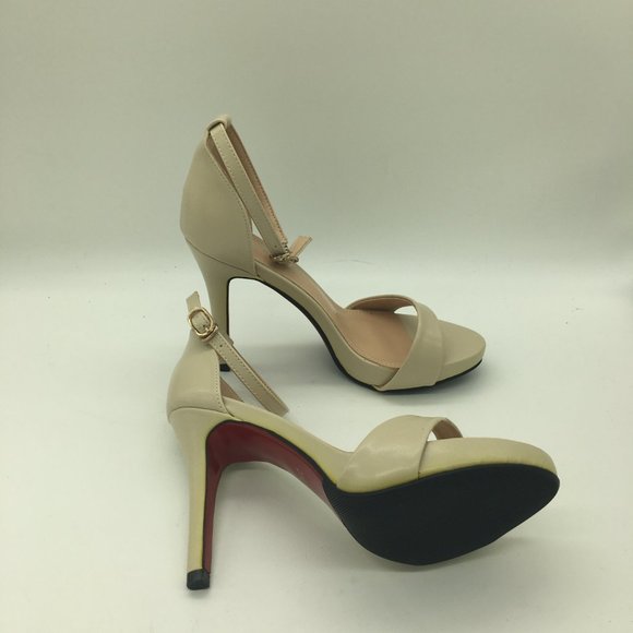 Beige Women Ankle Strap Platfrom Sandals Open Toe High Heels Pumps - Picture 5 of 10